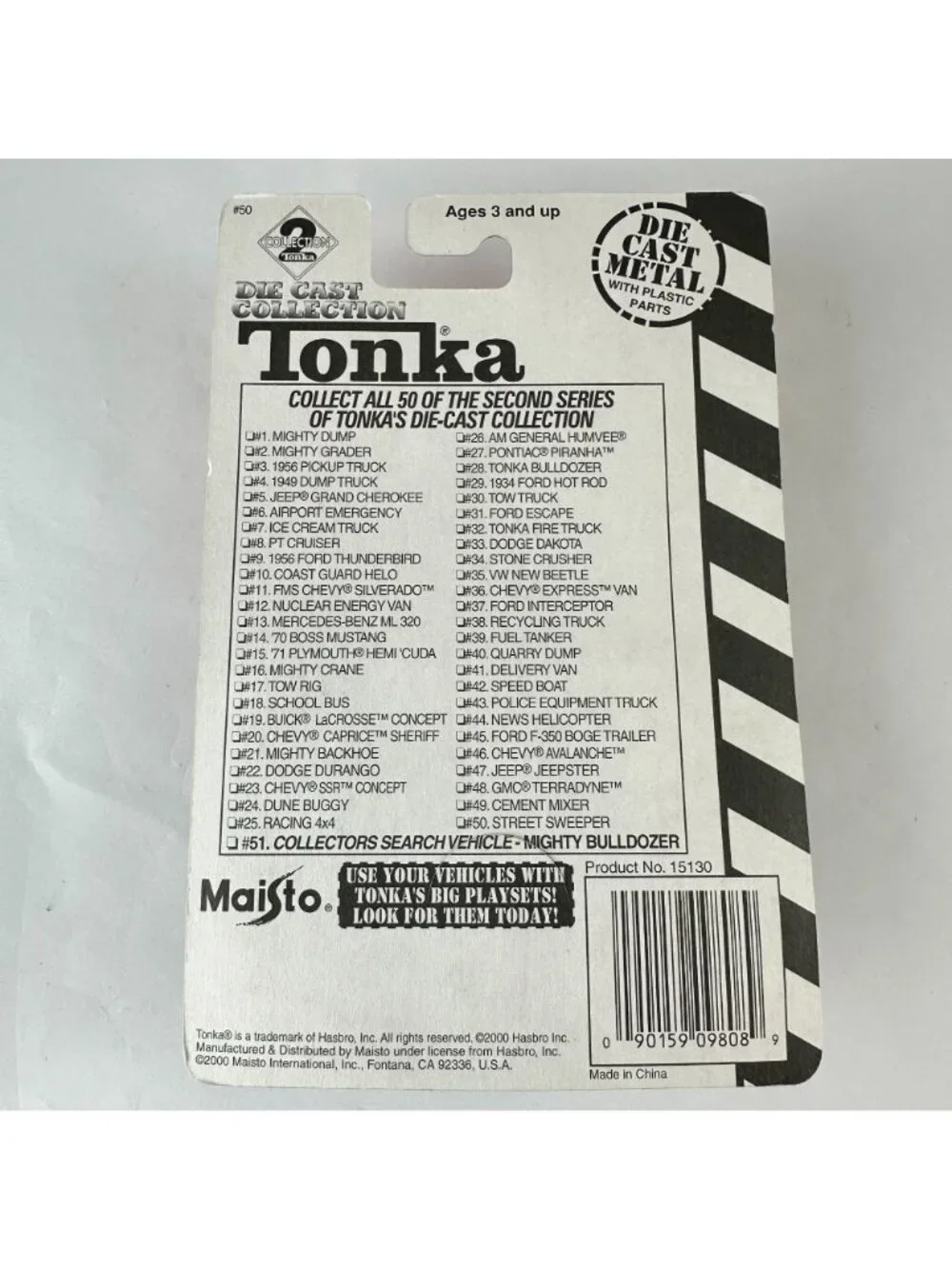 Tonka Die Cast Collection Street Sweeper Vehicle With Plastic Parts Ages 3+